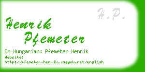 henrik pfemeter business card